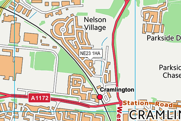 NE23 1HA map - OS VectorMap District (Ordnance Survey) NE23 1HA map - OS VectorMap District (Ordnance Survey)