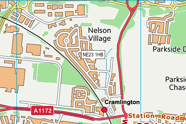 NE23 1HB map - OS VectorMap District (Ordnance Survey) NE23 1HB map - OS VectorMap District (Ordnance Survey)