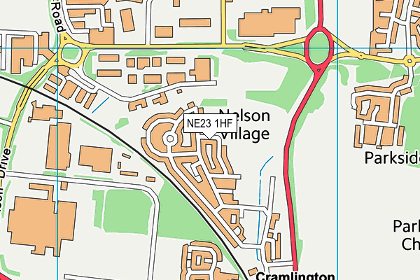 NE23 1HF map - OS VectorMap District (Ordnance Survey) NE23 1HF map - OS VectorMap District (Ordnance Survey)