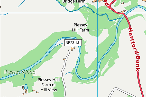NE23 1JJ map - OS VectorMap District (Ordnance Survey)