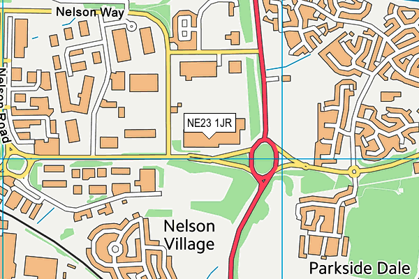 NE23 1JR map - OS VectorMap District (Ordnance Survey)