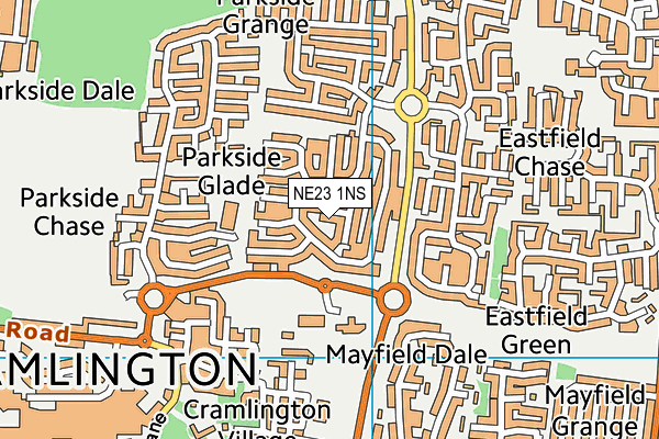 NE23 1NS map - OS VectorMap District (Ordnance Survey) NE23 1NS map - OS VectorMap District (Ordnance Survey)