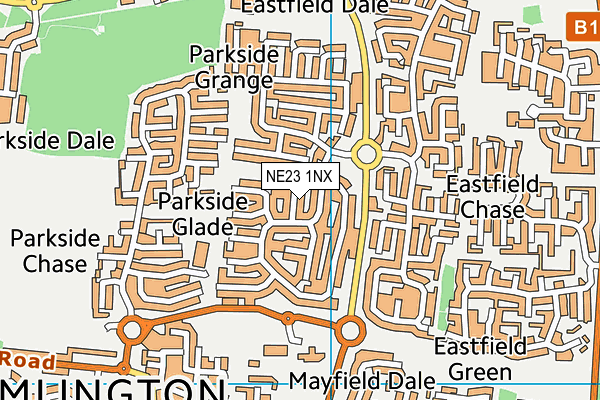 NE23 1NX map - OS VectorMap District (Ordnance Survey) NE23 1NX map - OS VectorMap District (Ordnance Survey)