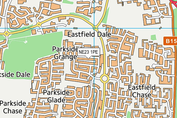 NE23 1PE map - OS VectorMap District (Ordnance Survey) NE23 1PE map - OS VectorMap District (Ordnance Survey)