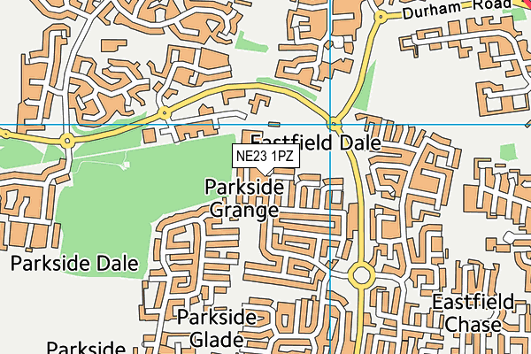 NE23 1PZ map - OS VectorMap District (Ordnance Survey) NE23 1PZ map - OS VectorMap District (Ordnance Survey)