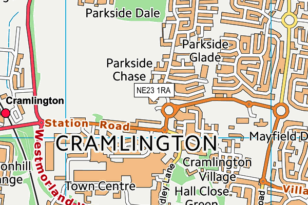 NE23 1RA map - OS VectorMap District (Ordnance Survey) NE23 1RA map - OS VectorMap District (Ordnance Survey)