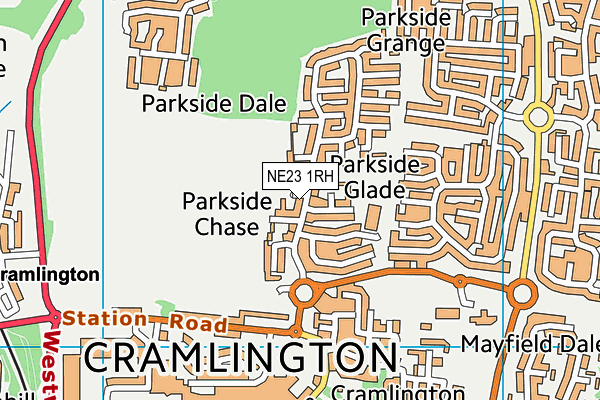 NE23 1RH map - OS VectorMap District (Ordnance Survey) NE23 1RH map - OS VectorMap District (Ordnance Survey)