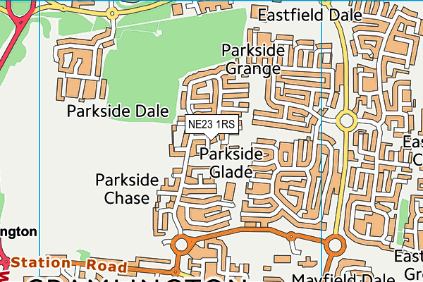 NE23 1RS map - OS VectorMap District (Ordnance Survey) NE23 1RS map - OS VectorMap District (Ordnance Survey)