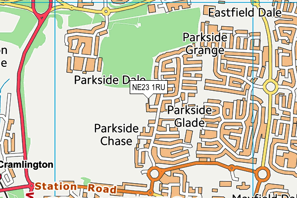 NE23 1RU map - OS VectorMap District (Ordnance Survey) NE23 1RU map - OS VectorMap District (Ordnance Survey)