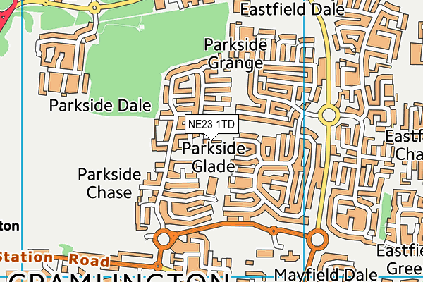 NE23 1TD map - OS VectorMap District (Ordnance Survey) NE23 1TD map - OS VectorMap District (Ordnance Survey)