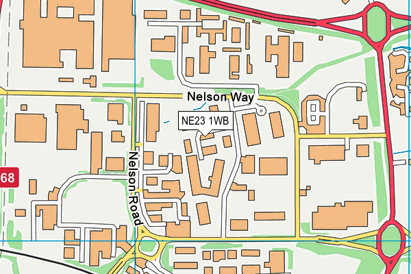 NE23 1WB map - OS VectorMap District (Ordnance Survey) NE23 1WB map - OS VectorMap District (Ordnance Survey)