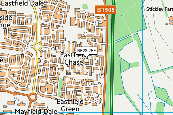 NE23 2FF map - OS VectorMap District (Ordnance Survey) NE23 2FF map - OS VectorMap District (Ordnance Survey)