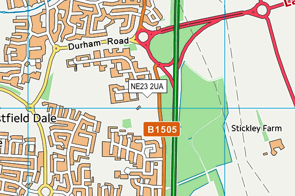 NE23 2UA map - OS VectorMap District (Ordnance Survey) NE23 2UA map - OS VectorMap District (Ordnance Survey)