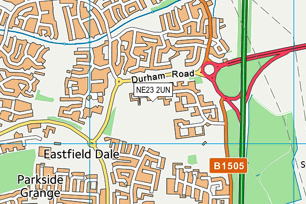 NE23 2UN map - OS VectorMap District (Ordnance Survey) NE23 2UN map - OS VectorMap District (Ordnance Survey)