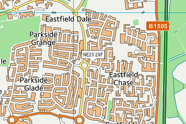 NE23 2XF map - OS VectorMap District (Ordnance Survey) NE23 2XF map - OS VectorMap District (Ordnance Survey)