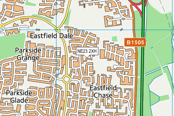 NE23 2XH map - OS VectorMap District (Ordnance Survey) NE23 2XH map - OS VectorMap District (Ordnance Survey)