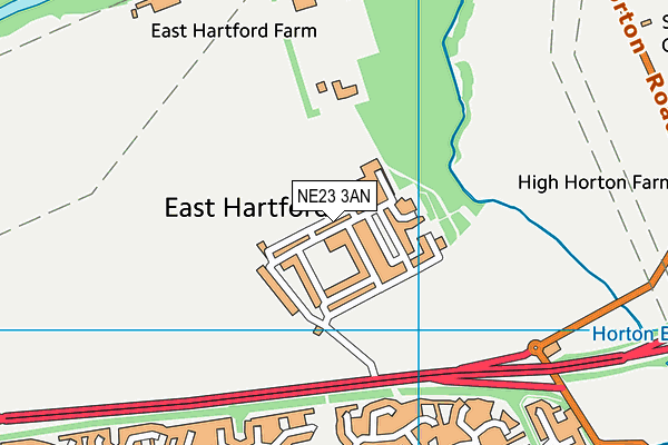 NE23 3AN map - OS VectorMap District (Ordnance Survey) NE23 3AN map - OS VectorMap District (Ordnance Survey)