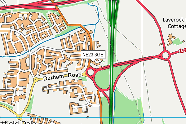 NE23 3GE map - OS VectorMap District (Ordnance Survey) NE23 3GE map - OS VectorMap District (Ordnance Survey)