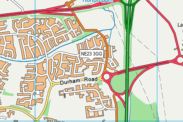 NE23 3GG map - OS VectorMap District (Ordnance Survey) NE23 3GG map - OS VectorMap District (Ordnance Survey)