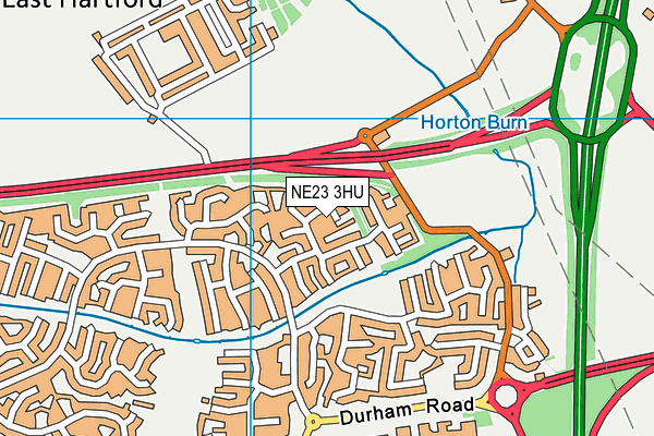 NE23 3HU map - OS VectorMap District (Ordnance Survey) NE23 3HU map - OS VectorMap District (Ordnance Survey)