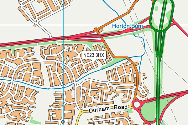 NE23 3HX map - OS VectorMap District (Ordnance Survey) NE23 3HX map - OS VectorMap District (Ordnance Survey)