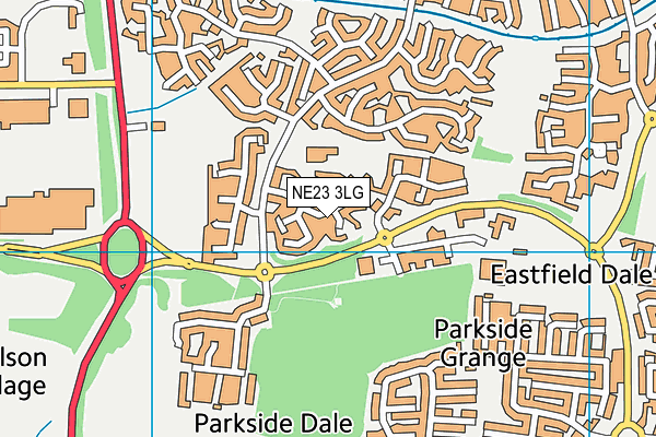 NE23 3LG map - OS VectorMap District (Ordnance Survey) NE23 3LG map - OS VectorMap District (Ordnance Survey)