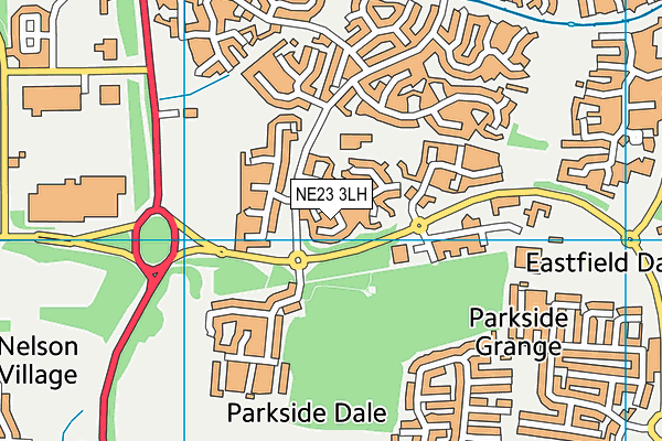 NE23 3LH map - OS VectorMap District (Ordnance Survey) NE23 3LH map - OS VectorMap District (Ordnance Survey)