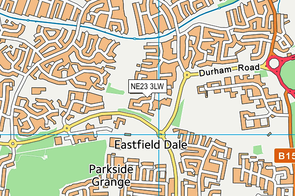 NE23 3LW map - OS VectorMap District (Ordnance Survey)