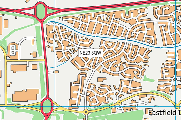 NE23 3QW map - OS VectorMap District (Ordnance Survey) NE23 3QW map - OS VectorMap District (Ordnance Survey)
