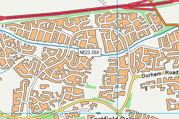 NE23 3SX map - OS VectorMap District (Ordnance Survey) NE23 3SX map - OS VectorMap District (Ordnance Survey)