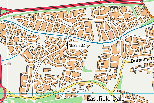 NE23 3SZ map - OS VectorMap District (Ordnance Survey) NE23 3SZ map - OS VectorMap District (Ordnance Survey)