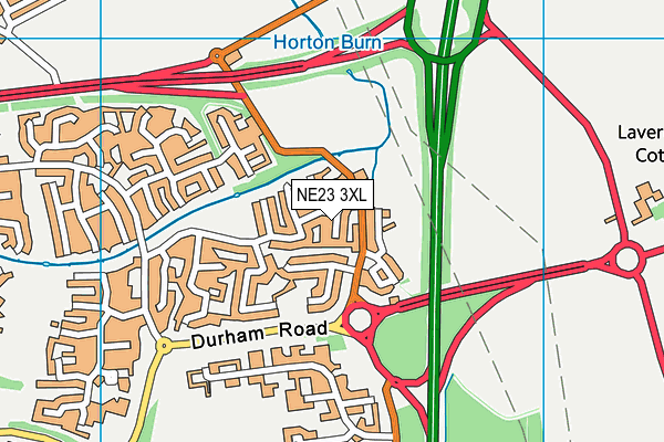 NE23 3XL map - OS VectorMap District (Ordnance Survey)