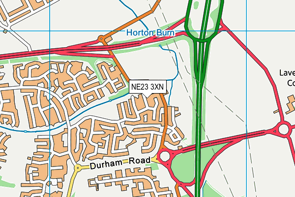 NE23 3XN map - OS VectorMap District (Ordnance Survey) NE23 3XN map - OS VectorMap District (Ordnance Survey)