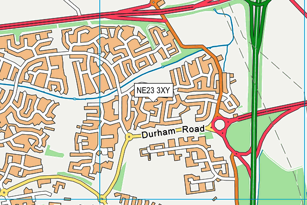 NE23 3XY map - OS VectorMap District (Ordnance Survey) NE23 3XY map - OS VectorMap District (Ordnance Survey)
