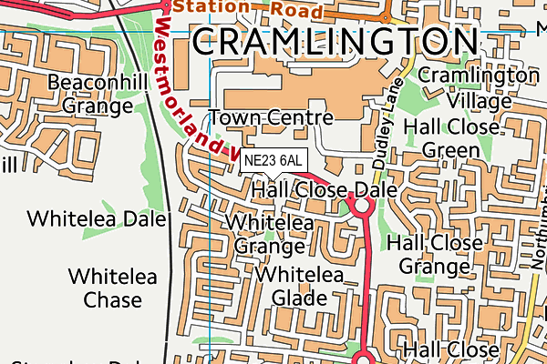 NE23 6AL map - OS VectorMap District (Ordnance Survey) NE23 6AL map - OS VectorMap District (Ordnance Survey)