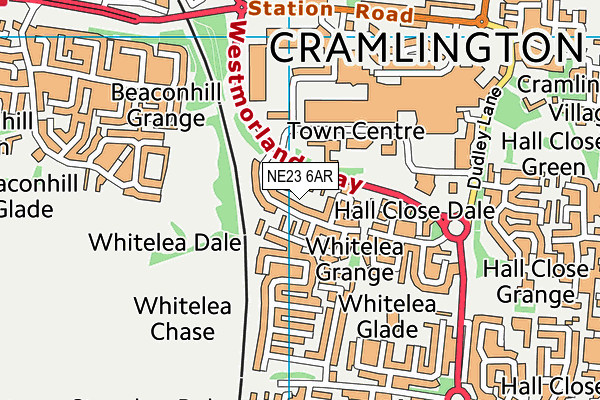 NE23 6AR map - OS VectorMap District (Ordnance Survey) NE23 6AR map - OS VectorMap District (Ordnance Survey)