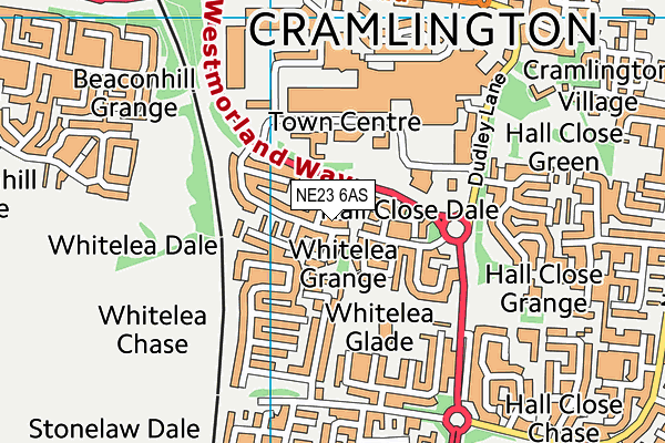 NE23 6AS map - OS VectorMap District (Ordnance Survey) NE23 6AS map - OS VectorMap District (Ordnance Survey)