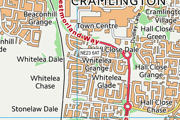 NE23 6AT map - OS VectorMap District (Ordnance Survey) NE23 6AT map - OS VectorMap District (Ordnance Survey)
