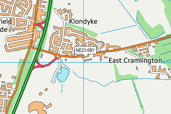 NE23 6BY map - OS VectorMap District (Ordnance Survey)