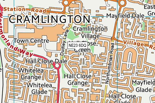 NE23 6DQ map - OS VectorMap District (Ordnance Survey)