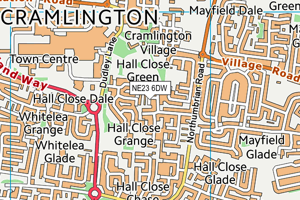 NE23 6DW map - OS VectorMap District (Ordnance Survey) NE23 6DW map - OS VectorMap District (Ordnance Survey)