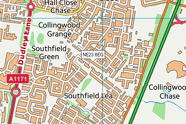 NE23 6EG map - OS VectorMap District (Ordnance Survey) NE23 6EG map - OS VectorMap District (Ordnance Survey)