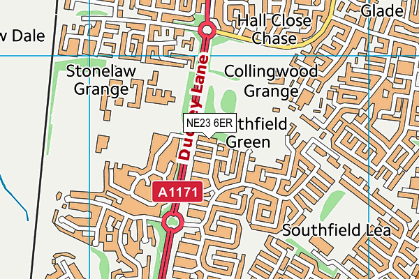 NE23 6ER map - OS VectorMap District (Ordnance Survey) NE23 6ER map - OS VectorMap District (Ordnance Survey)