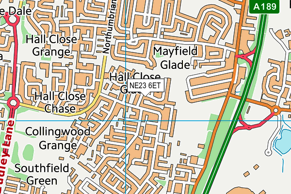 NE23 6ET map - OS VectorMap District (Ordnance Survey) NE23 6ET map - OS VectorMap District (Ordnance Survey)