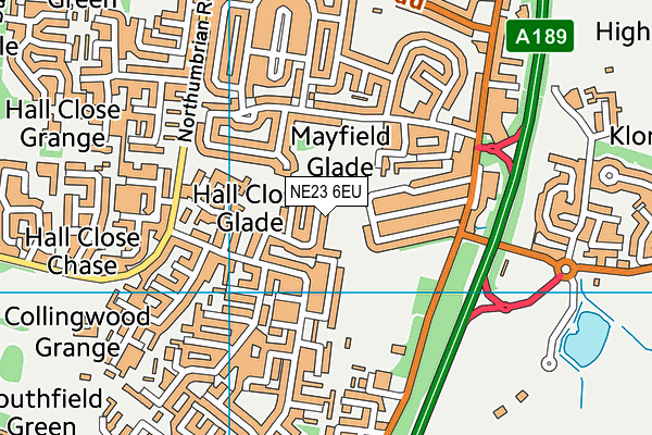 NE23 6EU map - OS VectorMap District (Ordnance Survey) NE23 6EU map - OS VectorMap District (Ordnance Survey)