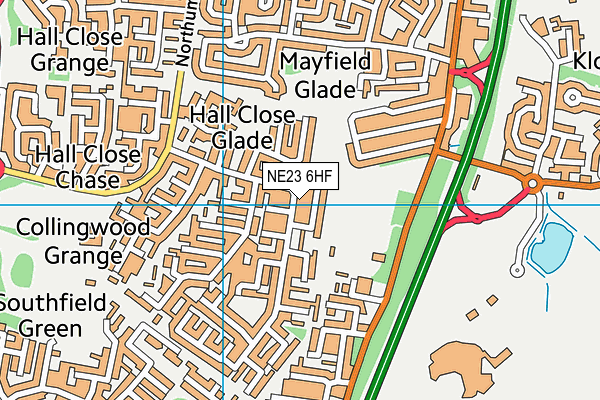 NE23 6HF map - OS VectorMap District (Ordnance Survey) NE23 6HF map - OS VectorMap District (Ordnance Survey)