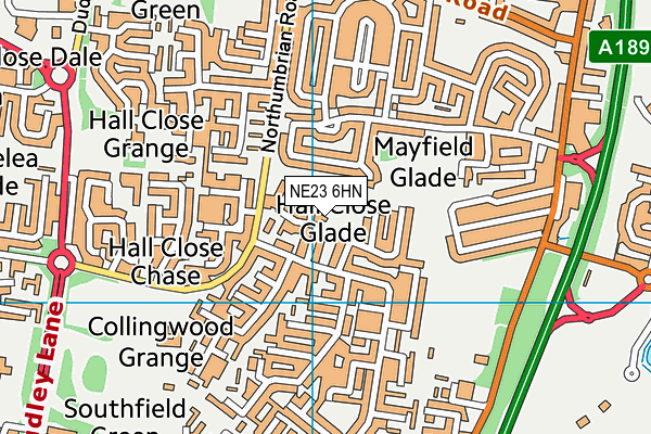 NE23 6HN map - OS VectorMap District (Ordnance Survey) NE23 6HN map - OS VectorMap District (Ordnance Survey)