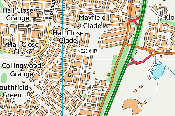 NE23 6HR map - OS VectorMap District (Ordnance Survey)