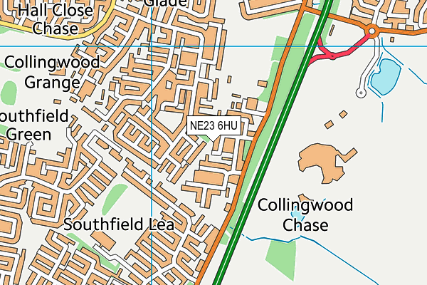 NE23 6HU map - OS VectorMap District (Ordnance Survey) NE23 6HU map - OS VectorMap District (Ordnance Survey)
