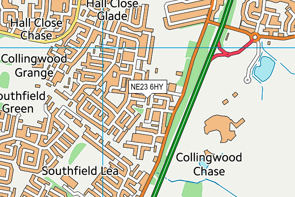 NE23 6HY map - OS VectorMap District (Ordnance Survey) NE23 6HY map - OS VectorMap District (Ordnance Survey)